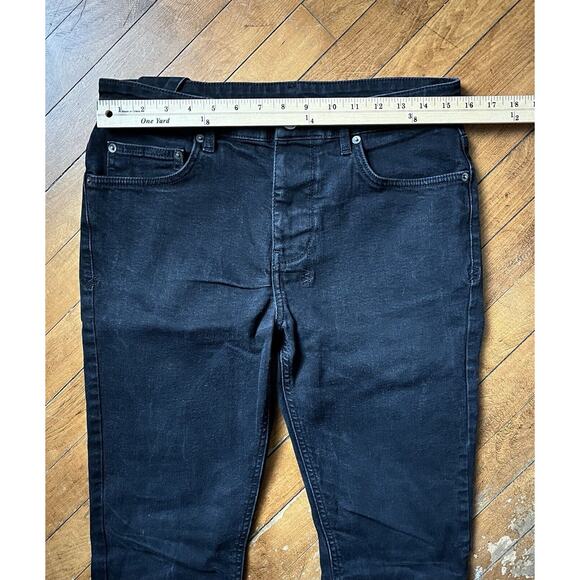 Ksubi Jeans Mens 32 Black Slim Straight Denim Stretch Button Fly - Picture 4 of 6